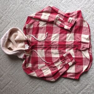 American Eagle Plaid Hooded Flannel